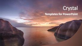  Presentation with granite - Beautiful PPT layouts featuring beautifully shaped granite boulders and a dramatic sunset at anse source d'argent beach la digue island seychelles backdrop and a gray colored foreground