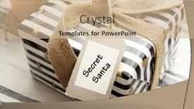  Presentation with secret - Cool new theme with raffia - beautifully wrapped secret santa christmas backdrop and a soft green colored foreground