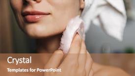  Presentation with powder - Slides with beautify - beautiful young woman wrapped background and a coral colored foreground