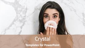  Presentation with powder - Cool new PPT layouts with beautify - beautiful young woman wrapped backdrop and a coral colored foreground