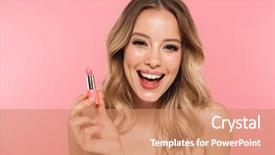  Presentation with pink beauty - PPT theme enhanced with beautify - beauty portrait of a lovely background and a coral colored foreground