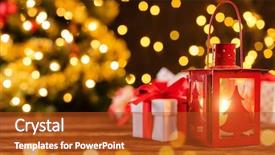 Presentation with blur - Amazing PPT theme having beautify - christmas decoration with abstract blur backdrop and a crimson colored foreground