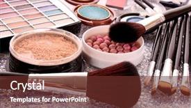  Presentation with cosmetics - Slides having beautify - cosmetics background and a tawny brown colored foreground