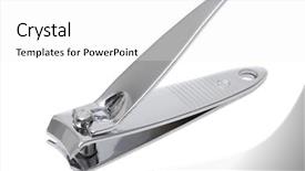  Presentation with acrylic nail course presentation - Theme featuring beautify - nail clippers on white background background and a white colored foreground