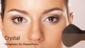  Presentation with young woman wearing boxer gloves - Slides enhanced with beautify - portrait of attractive young adult background and a coral colored foreground