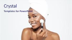  Presentation with afro - PPT theme having beautify - smiling afro american woman applying background and a sky blue colored foreground