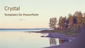  Presentation with serenity - Slide deck having beautuful serenity morning scene lake background and a sky blue colored foreground