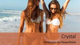  Presentation with black couple having fun - Presentation theme featuring beauty - beautiful girls walking and having background and a red colored foreground