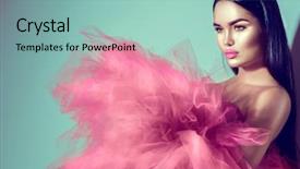  Presentation with girl model - Theme with beauty - beautiful high fashion woman background and a mint green colored foreground