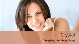  Presentation with beauty - Theme enhanced with beauty - beautiful young woman portrait background and a coral colored foreground