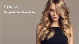  Presentation with long hair - Audience pleasing slides consisting of beauty - blond woman with long curly backdrop and a coral colored foreground