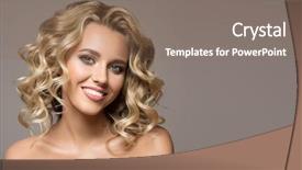  Presentation with curly hair - Audience pleasing presentation theme consisting of beauty - blonde woman with curly beautiful backdrop and a violet colored foreground