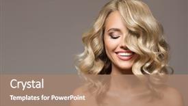  Presentation with beauty - Slide set featuring beauty - blonde woman with curly beautiful background and a coral colored foreground