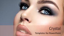  Presentation with sexy girl - Theme consisting of beauty - closeup face of a beautiful background and a coral colored foreground