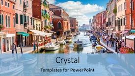  Presentation with venice - Presentation theme with beauty - island murano in venice italy background and a light blue colored foreground