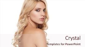  Presentation with beauty - Slides with beauty - portrait of beautiful female model background and a lemonade colored foreground