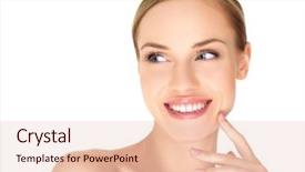  Presentation with beauty - Slide set with beauty - portrait of beautiful woman background and a lemonade colored foreground