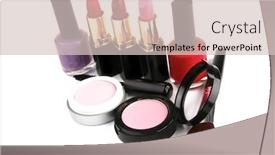  Presentation with beauty makeup - Theme featuring beauty accessories makeup set over white background background and a soft green colored foreground