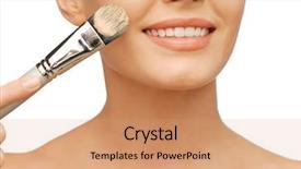  Presentation with foundation - Presentation theme enhanced with beauty amd make-up concept background and a coral colored foreground