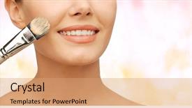  Presentation with beauty - PPT layouts having beauty amd make-up concept background and a coral colored foreground