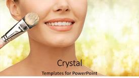  Presentation with beauty - Cool new slide set with beauty amd make-up concept backdrop and a coral colored foreground