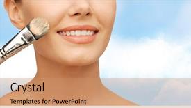  Presentation with beauty - PPT layouts with beauty amd make-up concept background and a coral colored foreground