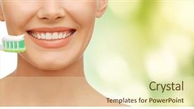  Presentation with green beauty - Slides with beauty and dental health concept background and a cream colored foreground