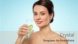  Presentation with detox - Presentation theme with beauty-and-detox-concept-woman background and a coral colored foreground