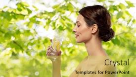  Presentation with detox - Audience pleasing slides consisting of beauty-and-detox-concept-woman backdrop and a yellow colored foreground