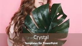  Presentation with green fashion - PPT theme featuring beauty-and-fashion-concept background and a tawny brown colored foreground