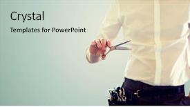  Presentation with hairdressing salon - Slide set with beauty and hair salon hairstyle background and a light gray colored foreground