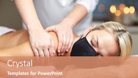  Presentation with medical spa - Cool new slide set with beauty-and-health-safety-concept backdrop and a coral colored foreground