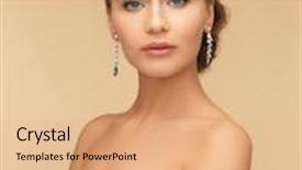  Presentation with jewelery - Slide deck enhanced with beauty and jewelery concept - woman wearing shiny diamond earrings background and a coral colored foreground