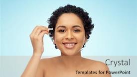  Presentation with african beauty - Amazing PPT theme having beauty-and-people-concept-close backdrop and a coral colored foreground