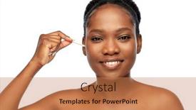  Presentation with african beauty - Presentation design with beauty-and-people-concept-portrait background and a coral colored foreground