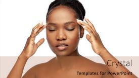  Presentation with african beauty - Beautiful presentation design featuring beauty-and-people-concept-portrait backdrop and a coral colored foreground