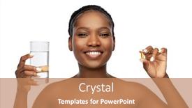  Presentation with young happy people smiling - Cool new slide set with beauty-and-people-concept-portrait backdrop and a coral colored foreground