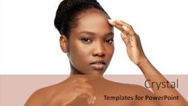  Presentation with african beauty - PPT theme consisting of beauty-and-people-concept-portrait background and a coral colored foreground
