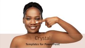  Presentation with african beauty - Colorful PPT theme enhanced with beauty-and-people-concept-portrait backdrop and a coral colored foreground