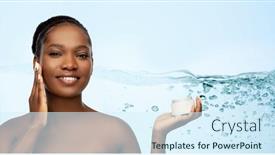  Presentation with african beauty - Presentation design enhanced with beauty-and-people-concept-portrait background and a sky blue colored foreground