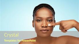  Presentation with african beauty - Audience pleasing PPT theme consisting of beauty-and-people-concept-portrait backdrop and a tawny brown colored foreground