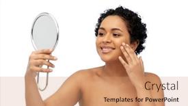  Presentation with african beauty - Amazing presentation design having beauty-and-people-concept-portrait backdrop and a coral colored foreground