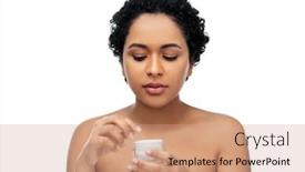  Presentation with african beauty - Cool new PPT theme with beauty-and-people-concept-portrait backdrop and a coral colored foreground