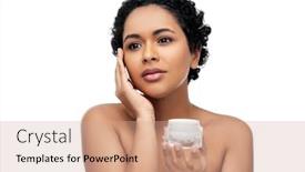  Presentation with african beauty - PPT theme having beauty-and-people-concept-portrait background and a coral colored foreground