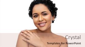  Presentation with african beauty - Amazing PPT theme having beauty-and-people-concept-portrait backdrop and a coral colored foreground