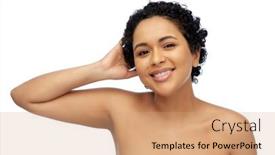  Presentation with african beauty - Slide set with beauty-and-people-concept-portrait background and a coral colored foreground