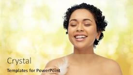  Presentation with african beauty - Cool new slides with beauty-and-people-concept-portrait backdrop and a blonde colored foreground