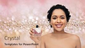  Presentation with glitter pink - Amazing slide deck having beauty-and-people-concept-portrait backdrop and a coral colored foreground
