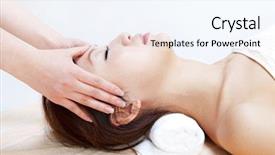 Presentation with asian - Beautiful theme featuring beauty and spa - asian girl backdrop and a sky blue colored foreground