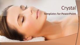  Presentation with nail salon beauty nails concept - Audience pleasing presentation theme consisting of beauty and spa concept - beautiful backdrop and a lemonade colored foreground